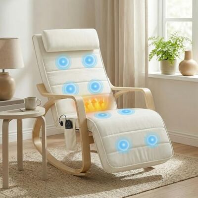 HOMCOM Fauteuil à bascule avec fonction massage, chauffage, appui-tête, repose-pieds réglable sur 5 positions, chaise de relaxation avec aspect velours, poche latérale, fauteuil oscillant pour salon - Publicité HOMCOM Fauteuil à bascule avec fonction massage, chauffage, appui-tête, repose-pieds réglable sur 5 positions, chaise de relaxation avec aspect velours, poche latérale, fauteuil oscillant pour salon - Publicité