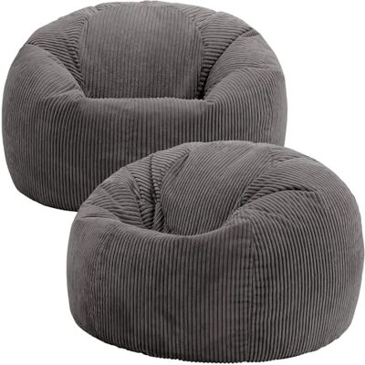 Icon Kingston Pouf Velours Côtelé, Lot de 2, Pouf Poire avec Remplissage, Fauteuil Salon Confortable, Fauteuil Chambre, Meuble Salon, Decoration Chambre, Gris Ardoise - Publicité Icon Kingston Pouf Velours Côtelé, Lot de 2, Pouf Poire avec Remplissage, Fauteuil Salon Confortable, Fauteuil Chambre, Meuble Salon, Decoration Chambre, Gris Ardoise - Publicité