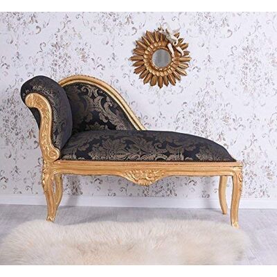PALAZZO INT Chaise Longue Baroque Pouf Ancien canapé Or Noir Chaise-Longue Banquette capitonnée Palazzo en exclusivité - Publicité PALAZZO INT Chaise Longue Baroque Pouf Ancien canapé Or Noir Chaise-Longue Banquette capitonnée Palazzo en exclusivité - Publicité