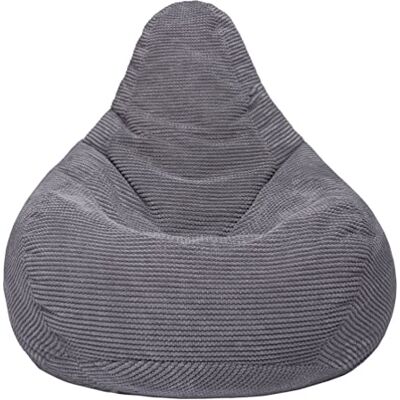 Loft 25 Pouf ergonomique d’intérieur en forme de poire à dossier haut pour adulte en tissu velours côtelé et doublure intérieure Gris anthracite - Publicité Loft 25 Pouf ergonomique d’intérieur en forme de poire à dossier haut pour adulte en tissu velours côtelé et doublure intérieure Gris anthracite - Publicité