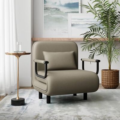 Fabulcozy Fauteuil Lit Convertible 1 Place 4 en 1 Chauffeuse Canape Dossier Réglable 5 Positions Coussin Inclus Fauteuil, Housse Amovible Canapé-Lit d'Appoint pour Salon, Bureau et Invités(Kaki) - Publicité Fabulcozy Fauteuil Lit Convertible 1 Place 4 en 1 Chauffeuse Canape Dossier Réglable 5 Positions Coussin Inclus Fauteuil, Housse Amovible Canapé-Lit d'Appoint pour Salon, Bureau et Invités(Kaki) - Publicité