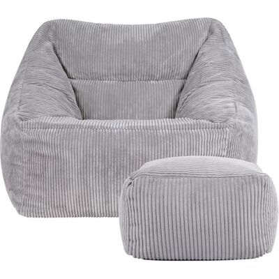 Pouf Jumbo-Cord, Gris, 88x80x100cm - Publicité Pouf Jumbo-Cord, Gris, 88x80x100cm - Publicité