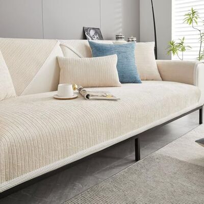 Bettschlange Housse de canapé, Couvre-canapé en forme de L 1/2/3/4 places, Protection de canapé antidérapante, Couvre-canapé universel pour assise, Beige, 70 x 70 cm - Publicité Bettschlange Housse de canapé, Couvre-canapé en forme de L 1/2/3/4 places, Protection de canapé antidérapante, Couvre-canapé universel pour assise, Beige, 70 x 70 cm - Publicité