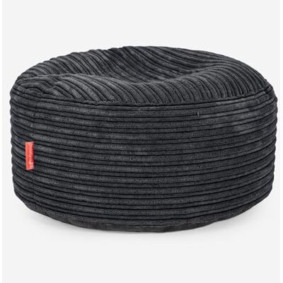 Lounge Pug Gros Pouf Rond Repose-Pieds en Velours Côtelé, Pouf Pratique pour Salon, Chambre, Tabouret de canapé, Noir - Publicité Lounge Pug Gros Pouf Rond Repose-Pieds en Velours Côtelé, Pouf Pratique pour Salon, Chambre, Tabouret de canapé, Noir - Publicité