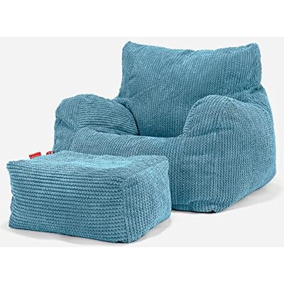 Lounge Pug Ensemble Pouf Poire Fauteuil avec Repose-Pied Texturé Gaufré Pom Pom Fauteuil Poire Confortable pour Adulte Bleu Mer Égée - Publicité Lounge Pug Ensemble Pouf Poire Fauteuil avec Repose-Pied Texturé Gaufré Pom Pom Fauteuil Poire Confortable pour Adulte Bleu Mer Égée - Publicité