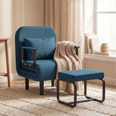 Fabulcozy Fauteuil Convertible avec Repose-Pieds, 5 Positions Réglables, Canapé Lit 2 en 1, Fauteuil Salon Moderne avec Coussin, Convient pour Salon, Chambre, Bureau - Publicité Fabulcozy Fauteuil Convertible avec Repose-Pieds, 5 Positions Réglables, Canapé Lit 2 en 1, Fauteuil Salon Moderne avec Coussin, Convient pour Salon, Chambre, Bureau - Publicité
