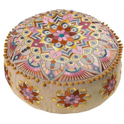 ART Coussin de Sol Marocain Décoratif Rembourrage Non Inclus 60x20cm Ronde Coton Indien Yoga Tabouret Pouf Décoratif Fait Main Broderie Coloré - Publicité ART Coussin de Sol Marocain Décoratif Rembourrage Non Inclus 60x20cm Ronde Coton Indien Yoga Tabouret Pouf Décoratif Fait Main Broderie Coloré - Publicité