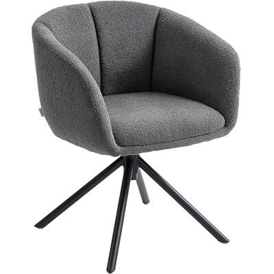 HOMCOM Fauteuil de Salon pivotant avec Pieds en métal, Aspect Lin, Fauteuil de Relaxation, Fauteuil de Lecture, Fauteuil rembourré, pour Chambre à Coucher, Gris foncé - Publicité HOMCOM Fauteuil de Salon pivotant avec Pieds en métal, Aspect Lin, Fauteuil de Relaxation, Fauteuil de Lecture, Fauteuil rembourré, pour Chambre à Coucher, Gris foncé - Publicité