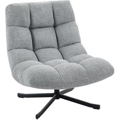 HOMCOM Fauteuil Salon sans accoudoirs, Chaise pivotante en Tissu Chenille imperméable, Assise rembourrée et Large, Pieds croisés en Acier sans roulettes, Fauteuil Relax pour Chambre et Salon, Gris - Publicité HOMCOM Fauteuil Salon sans accoudoirs, Chaise pivotante en Tissu Chenille imperméable, Assise rembourrée et Large, Pieds croisés en Acier sans roulettes, Fauteuil Relax pour Chambre et Salon, Gris - Publicité