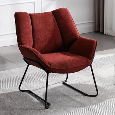 Ya-Home Fauteuils de Salon Moderne pour Chambre Fauteuil Scandinave avec Coussin épais, Fauteuil Salon Confortable, Rouge - Publicité Ya-Home Fauteuils de Salon Moderne pour Chambre Fauteuil Scandinave avec Coussin épais, Fauteuil Salon Confortable, Rouge - Publicité