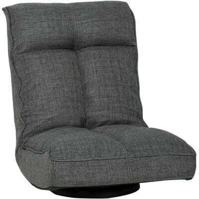 HOMCOM Fauteuil de Sol Pliable et Pivotant à 360°, Chaise de Sol Rembourrée avec Dossier Inclinable 5 Positions, Canapé Paresseux en Lin pour Salon, Bureau, Chambre, 58x107x79 cm, Gris - Publicité HOMCOM Fauteuil de Sol Pliable et Pivotant à 360°, Chaise de Sol Rembourrée avec Dossier Inclinable 5 Positions, Canapé Paresseux en Lin pour Salon, Bureau, Chambre, 58x107x79 cm, Gris - Publicité