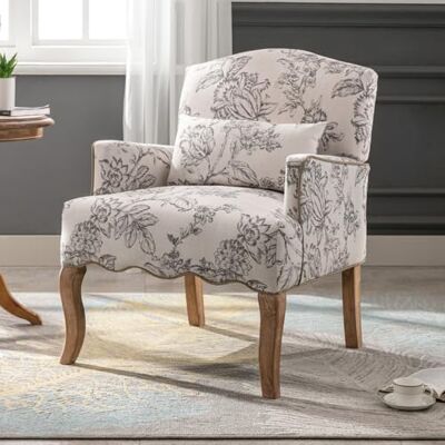 Ya-Home Fauteuil de Salon Vintage avec Pied en Bois et Oreiller Lombaire Fauteuil Rembouré Coussin Epais, Chaise avec Accoudoirs pour Salon, Beige - Publicité Ya-Home Fauteuil de Salon Vintage avec Pied en Bois et Oreiller Lombaire Fauteuil Rembouré Coussin Epais, Chaise avec Accoudoirs pour Salon, Beige - Publicité