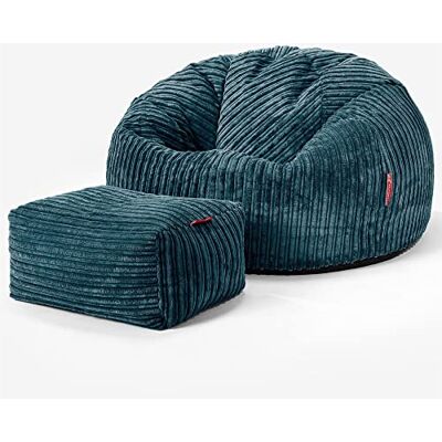 Lounge Pug Pouf Poire Classique pour Adulte en Velours Côtelé avec Repose-Pieds Confortable, Facilement Transportable Bleu Canard - Publicité Lounge Pug Pouf Poire Classique pour Adulte en Velours Côtelé avec Repose-Pieds Confortable, Facilement Transportable Bleu Canard - Publicité