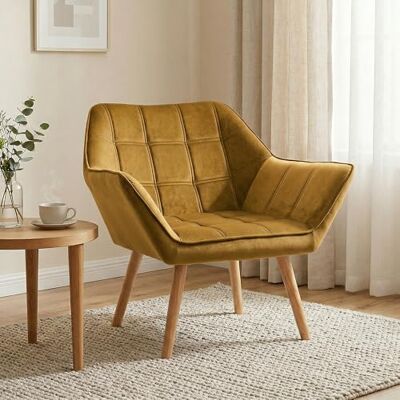 HOMCOM Fauteuil Individuel Fauteuil à Oreilles Fauteuil Relax avec Velours Pieds surélevés Polyester velouté Jaune scandinave 67 x 61,5 x 71 cm - Publicité HOMCOM Fauteuil Individuel Fauteuil à Oreilles Fauteuil Relax avec Velours Pieds surélevés Polyester velouté Jaune scandinave 67 x 61,5 x 71 cm - Publicité