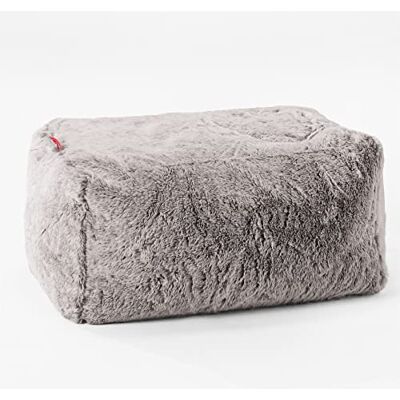 Lounge Pug Petit Pouf Repose Pied en Fausse Fourrure Lapin, Repose-Pieds Ottoman, Siège Supplémentaire pour Salon, Entrée, Bureau, Gris Clair - Publicité Lounge Pug Petit Pouf Repose Pied en Fausse Fourrure Lapin, Repose-Pieds Ottoman, Siège Supplémentaire pour Salon, Entrée, Bureau, Gris Clair - Publicité