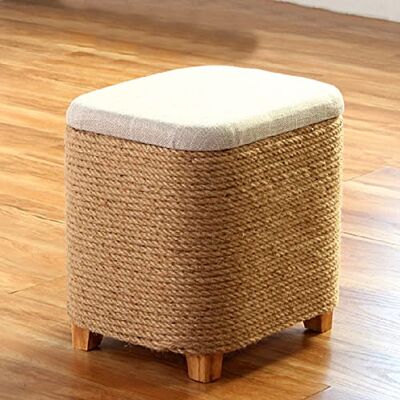 BHBXZZDB Siège en Lin Peu encombrant Pouf de Rangement, Grande capacité Couloir Assis Repose-Pieds Tabouret pour Salon Chambre, rotin Fait Main Tabouret de Rangement-Naturel 37x30x37cm(15x1 - Publicité BHBXZZDB Siège en Lin Peu encombrant Pouf de Rangement, Grande capacité Couloir Assis Repose-Pieds Tabouret pour Salon Chambre, rotin Fait Main Tabouret de Rangement-Naturel 37x30x37cm(15x1 - Publicité