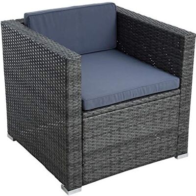 Estexo Fauteuil de jardin en polyrotin Gris anthracite. Publicité Estexo Fauteuil de jardin en polyrotin Gris anthracite. Publicité