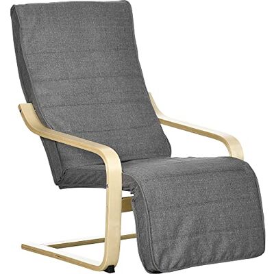 HOMCOM Fauteuil Relax Chaise de Salon avec Repose-Pied réglable déhoussable Confort et Relaxation 94 x 66,5 x 100 cm Bois Massif Gris - Publicité HOMCOM Fauteuil Relax Chaise de Salon avec Repose-Pied réglable déhoussable Confort et Relaxation 94 x 66,5 x 100 cm Bois Massif Gris - Publicité