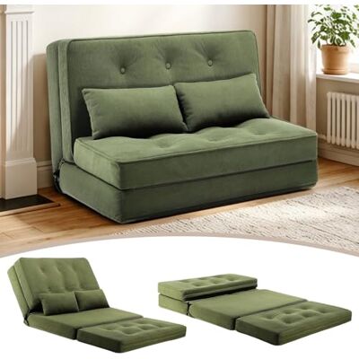 COMHOMA Canapé Convertible Au Sol, 3 en 1, Dossier Réglable sur 6 Niveaux, avec 2 Coussins Lombaires, Adaptable Au Salon, Chambre Et Camping, Vert - Publicité COMHOMA Canapé Convertible Au Sol, 3 en 1, Dossier Réglable sur 6 Niveaux, avec 2 Coussins Lombaires, Adaptable Au Salon, Chambre Et Camping, Vert - Publicité