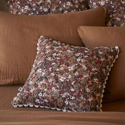 AltoBuy Adonis Coussin Déhoussable 40x40cm Gaze de Coton Brun Imprimé Fleur Biais en Croché - Publicité AltoBuy Adonis Coussin Déhoussable 40x40cm Gaze de Coton Brun Imprimé Fleur Biais en Croché - Publicité