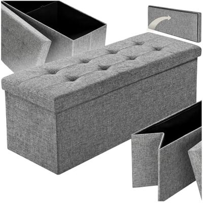 tectake ® Banc de Rangement Pliable Bout de lit 110x38x38cm Banc Entree Pouf Chambre Dressing Chambre Adulte Repose Pied Tabouret Coiffeuse Meuble Salon Maison Coffre a Jouet Meuble Rangement Enfant - Publicité tectake ® Banc de Rangement Pliable Bout de lit 110x38x38cm Banc Entree Pouf Chambre Dressing Chambre Adulte Repose Pied Tabouret Coiffeuse Meuble Salon Maison Coffre a Jouet Meuble Rangement Enfant - Publicité
