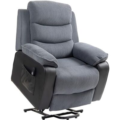 HOMCOM Fauteuil releveur électrique, Fauteuil Relax électrique en Velours côtelé avec Dossier inclinable, Ports USB, Coussin à Ressorts, télécommandes et Poche latérale, Gris foncé - Publicité HOMCOM Fauteuil releveur électrique, Fauteuil Relax électrique en Velours côtelé avec Dossier inclinable, Ports USB, Coussin à Ressorts, télécommandes et Poche latérale, Gris foncé - Publicité