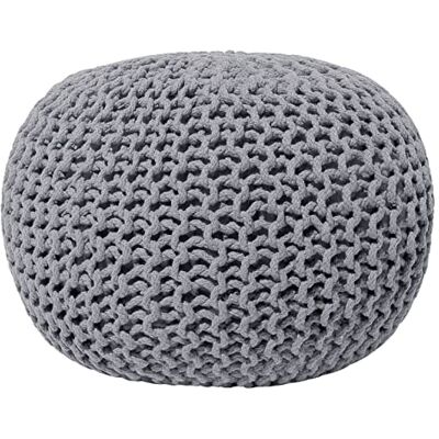 Beliani Pouf Rond en Coton Gris Foncé à Billes de Polystyrène Coussin d'Intérieur Conrad - Publicité Beliani Pouf Rond en Coton Gris Foncé à Billes de Polystyrène Coussin d'Intérieur Conrad - Publicité