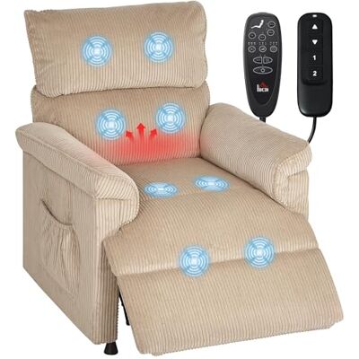 HOMCOM Fauteuil Relax Électrique Massant et Chauffant en Velours Côtelé, Fauteuil Inclinable avec Repose-Pieds, Moteur Silencieux, Mémoire, Port USB, Télécommande et Poches Latérales, Marron - Publicité HOMCOM Fauteuil Relax Électrique Massant et Chauffant en Velours Côtelé, Fauteuil Inclinable avec Repose-Pieds, Moteur Silencieux, Mémoire, Port USB, Télécommande et Poches Latérales, Marron - Publicité