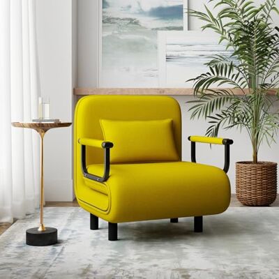 Fabulcozy Fauteuil Lit Convertible 1 Place 4 en 1 Chauffeuse Canape Dossier Réglable 5 Positions Coussin Inclus Fauteuil , Housse Amovible Canapé-Lit d'Appoint pour Salon, Bureau et Invités(Jaune citron) - Publicité Fabulcozy Fauteuil Lit Convertible 1 Place 4 en 1 Chauffeuse Canape Dossier Réglable 5 Positions Coussin Inclus Fauteuil , Housse Amovible Canapé-Lit d'Appoint pour Salon, Bureau et Invités(Jaune citron) - Publicité