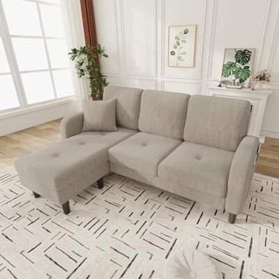Merax Canapé d'angle en forme de L 166 x 118 x 77 cm Canapé 3 places avec méridienne Canapé de salon modulaire en tissu côtelé respirant Canapé confortable pour appartement et bureau Marron - Publicité Merax Canapé d'angle en forme de L 166 x 118 x 77 cm Canapé 3 places avec méridienne Canapé de salon modulaire en tissu côtelé respirant Canapé confortable pour appartement et bureau Marron - Publicité