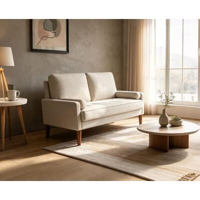 Vesgantti Canapé 2 Places 121 cm, Tissu Lin loveseat, Assise Ressorts, Salon‑Studio Ashbeige - Publicité Vesgantti Canapé 2 Places 121 cm, Tissu Lin loveseat, Assise Ressorts, Salon‑Studio Ashbeige - Publicité
