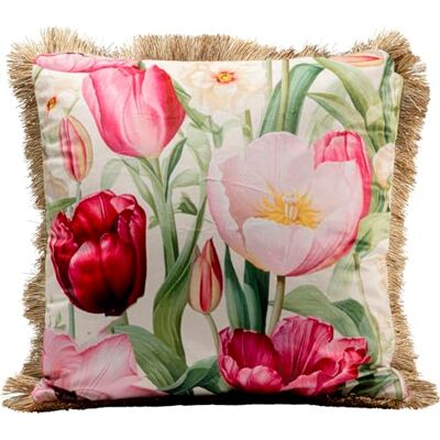 Kare Design Tulips Coussin Multicolore, 45 x 45 cm, Housse Amovible avec Fermeture éclair, Motif Floral, avec Bords à Franges, Coussin décoratif avec Rembourrage, Coussin décoratif pour canapé - Publicité Kare Design Tulips Coussin Multicolore, 45 x 45 cm, Housse Amovible avec Fermeture éclair, Motif Floral, avec Bords à Franges, Coussin décoratif avec Rembourrage, Coussin décoratif pour canapé - Publicité