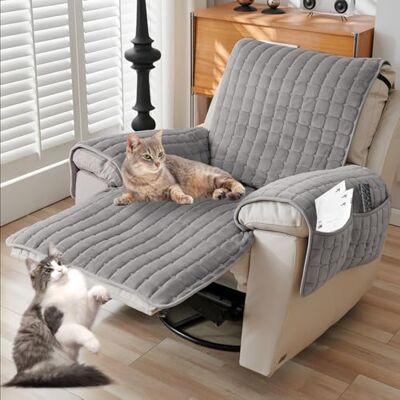 WIYETY Housse de Fauteuil TV, Protection pour Canapé, Antidérapante et Antisalissure, Protège-Accoudoirs avec Poches et Élastique, Gris Foncé, Taille Unique (1 Siège (53 * 190 cm)) - Publicité WIYETY Housse de Fauteuil TV, Protection pour Canapé, Antidérapante et Antisalissure, Protège-Accoudoirs avec Poches et Élastique, Gris Foncé, Taille Unique (1 Siège (53 * 190 cm)) - Publicité