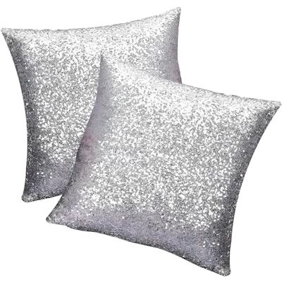 SwirlColor Housse Coussin 40x40 Paillettes Coussin Coussin Canapé pour Home Cafe Décoration 2pcs (Argent) - Publicité SwirlColor Housse Coussin 40x40 Paillettes Coussin Coussin Canapé pour Home Cafe Décoration 2pcs (Argent) - Publicité