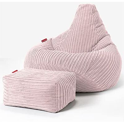 Lounge Pug Pouf Poire Gamer avec Repose-Pieds en Velours Côtelé Ultra Pelucheux Facilement Transportable, Assise Confortable, Pouf Salon, Adulte, Chambre Ado Rose Clair - Publicité Lounge Pug Pouf Poire Gamer avec Repose-Pieds en Velours Côtelé Ultra Pelucheux Facilement Transportable, Assise Confortable, Pouf Salon, Adulte, Chambre Ado Rose Clair - Publicité