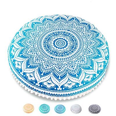 ART Bohémien Yoga Décor Housse de Coussin de Sol 75cm Taie d'oreiller Tapis de Méditation Ronde Décoratif Pouf Tapis en Coton imprimé - Publicité ART Bohémien Yoga Décor Housse de Coussin de Sol 75cm Taie d'oreiller Tapis de Méditation Ronde Décoratif Pouf Tapis en Coton imprimé - Publicité