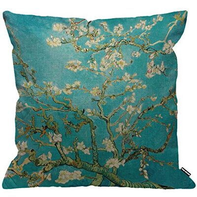 HGOD DESIGNS Housses de Coussin Van Gogh Classique Arts Peinture Amande Arbre Fleur Taies d'oreillers Maison Décoration pour Hommes Femmes Garçon Fille Chambre Salon Canapé Coussins Oreillers 45x45cm - Publicité HGOD DESIGNS Housses de Coussin Van Gogh Classique Arts Peinture Amande Arbre Fleur Taies d'oreillers Maison Décoration pour Hommes Femmes Garçon Fille Chambre Salon Canapé Coussins Oreillers 45x45cm - Publicité