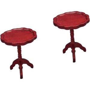 MAGICLULU 2 Pcs Dentelle Petite Table Ronde Table Basse Cadeau d'anniversaire Maison De Poupée Vivant Mini Meubles De Maison De Poupée Cuisine Faire Semblant De Jouer Jouet Support De Table - Publicité