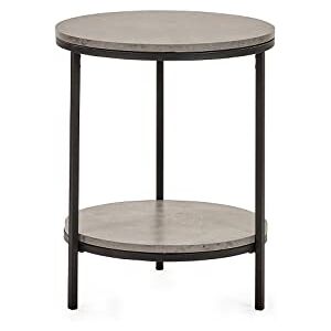 Julian Bowen Staten Table Circulaire avec étagère Béton - Publicité Julian Bowen Staten Table Circulaire avec étagère Béton - Publicité