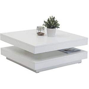 Apollo Ben Table Basse, Chêne, Blanc, 78 x 78 x 34 cm - Publicité