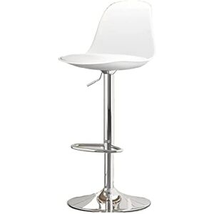 XJing-478 Tabouret de Bar Chaise de Bar rotative à 360 degrés, Chaise de Bar relevable (60-80 cm), siège en Cuir PU, Tabouret de Bar à Pieds Hauts pour la Cuisine, Le café, Le Bureau (Color : White) - Publicité