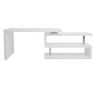 Miliboo Bureau modulable Design Blanc laqué L140-218 cm Max - Publicité