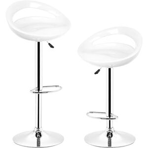 WODFARR Tabourets de Bar Lot de 2 en ABS Plastique, Chaise de Bar, Pivotants Tabouret Bar Réglage en Hauteur 55 à 75cm, pour Patio Bar Salon Petit Déjeuner-Blanc - Publicité WODFARR Tabourets de Bar Lot de 2 en ABS Plastique, Chaise de Bar, Pivotants Tabouret Bar Réglage en Hauteur 55 à 75cm, pour Patio Bar Salon Petit Déjeuner-Blanc - Publicité