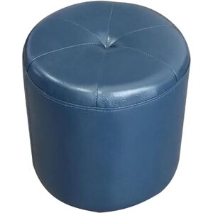 SONGYHSJQ Tabouret de Salon, Tabouret Rond, Tabouret de Chambre à Coucher, Pouf, Tabouret à Langer créatif, matériau en Cuir imperméable, Cadre en Bois Massif, Bleu gemme, 32 x 40 cm - Publicité