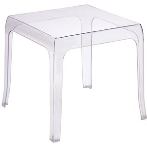 Baroni Home Table Basse en Polycarbonate Transparent pour Salon, Table en Acrylique Multifonctionnelle d’Intérieur et Extérieur, Design de Chambre à Coucher et Salon, 40x40x40 cm, Transparent - Publicité