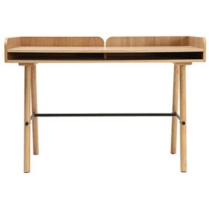 Miliboo Bureau avec rangements scandinave Bois Clair et métal Noir L123 cm JAPANSK - Publicité