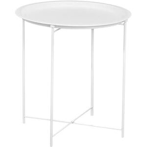 CRIBEL Table Basse, Lauren, en métal Blanc au Style épuré et Propre, 44x51 - Publicité