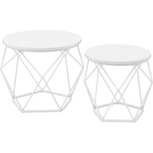 VASAGLE Table Basse Ronde, Lot de 2, Table d’Appoint, Bout de Canapé, Style Moderne, Plateau Amovible, Cadre en Acier, pour Salon, Blanc Neige et Blanc Nuage LET040W46 - Publicité VASAGLE Table Basse Ronde, Lot de 2, Table d’Appoint, Bout de Canapé, Style Moderne, Plateau Amovible, Cadre en Acier, pour Salon, Blanc Neige et Blanc Nuage LET040W46 - Publicité