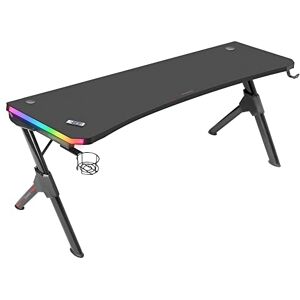 Mars Gaming MGDXLRGB, Table de Jeu Ergonomique RGB, Support Casque et Boissons, 160x60cm, Noir - Publicité Mars Gaming MGDXLRGB, Table de Jeu Ergonomique RGB, Support Casque et Boissons, 160x60cm, Noir - Publicité