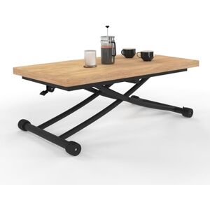 IDMarket Table Basse Extensible relevable en Table à Manger rectangulaire Urbana Plateau façon hêtre Pied Noir Design Industriel - Publicité IDMarket Table Basse Extensible relevable en Table à Manger rectangulaire Urbana Plateau façon hêtre Pied Noir Design Industriel - Publicité
